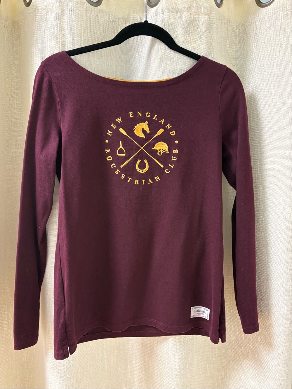 Talbots Burgundy Ribbed Long Sleeve Tee with Authentic Label